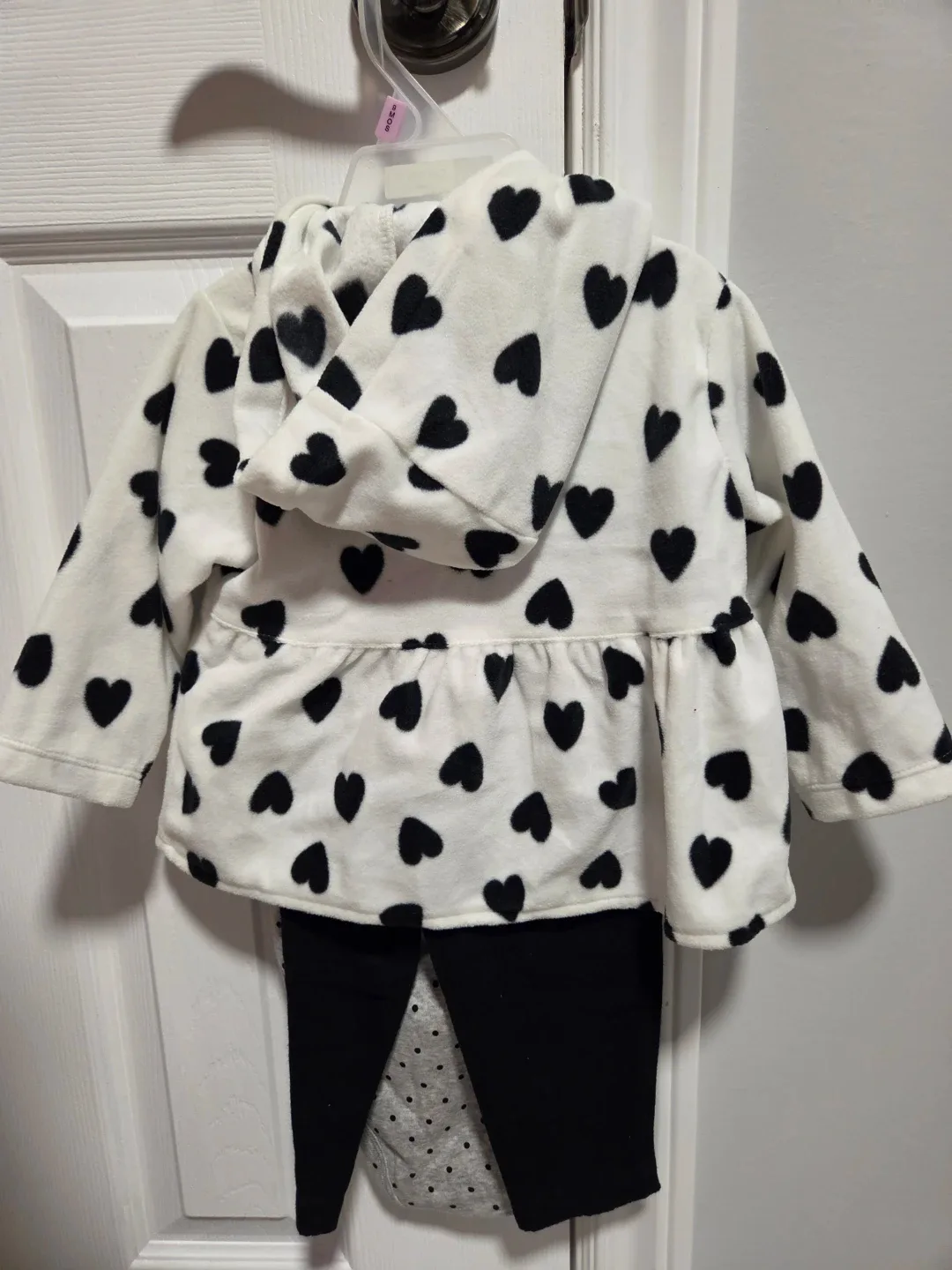 Carter's Baby Girl Heart Fleece Jacket & Bodysuit Set - 9 Months - photo 2