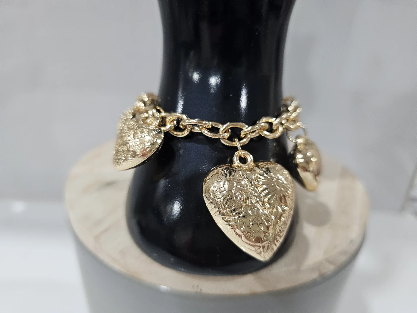 Gold Tone Heart Charm Bracelet - photo 2
