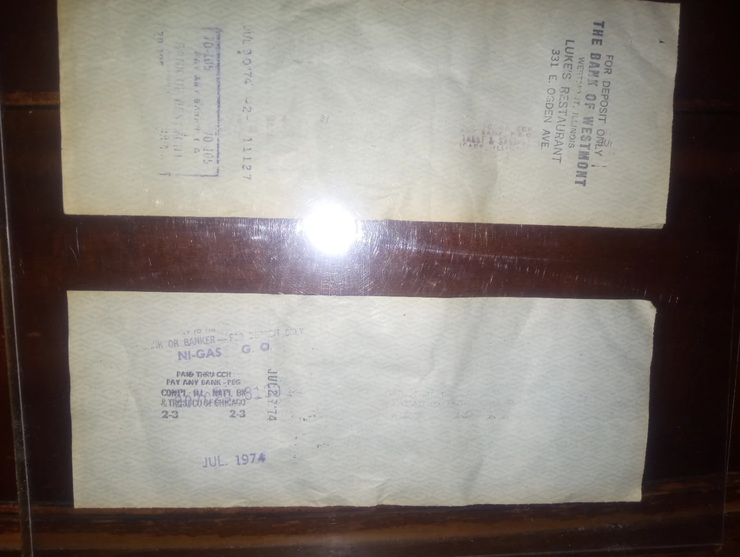Charles A. Comiskey signed checks July 6 1956 & 1974 - photo 4