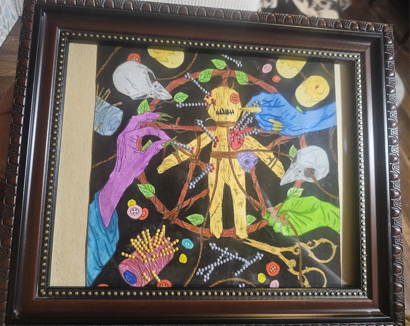 Framed Voodoo Doll Art - photo 2