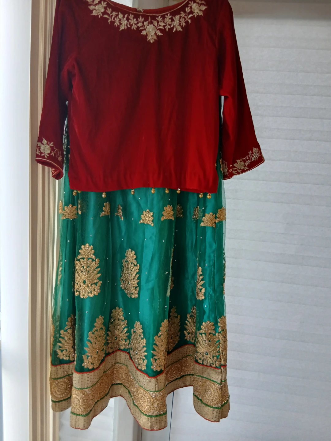 Red Velvet Embroidered Top - photo 5