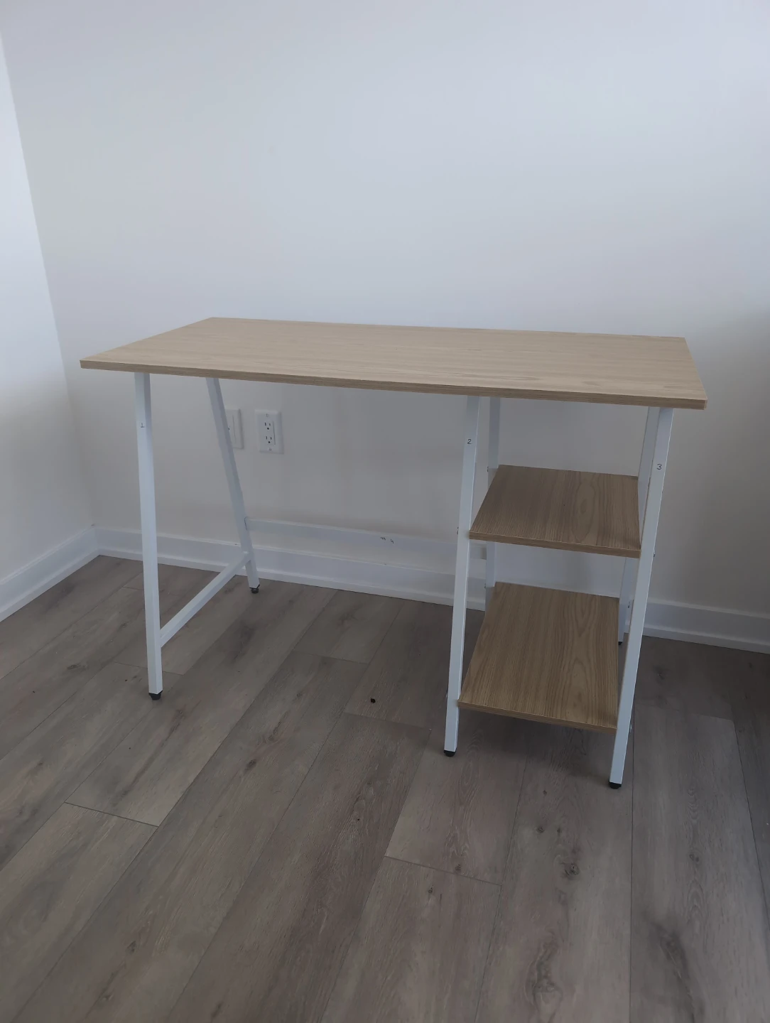 Wooden Desk with Shelves