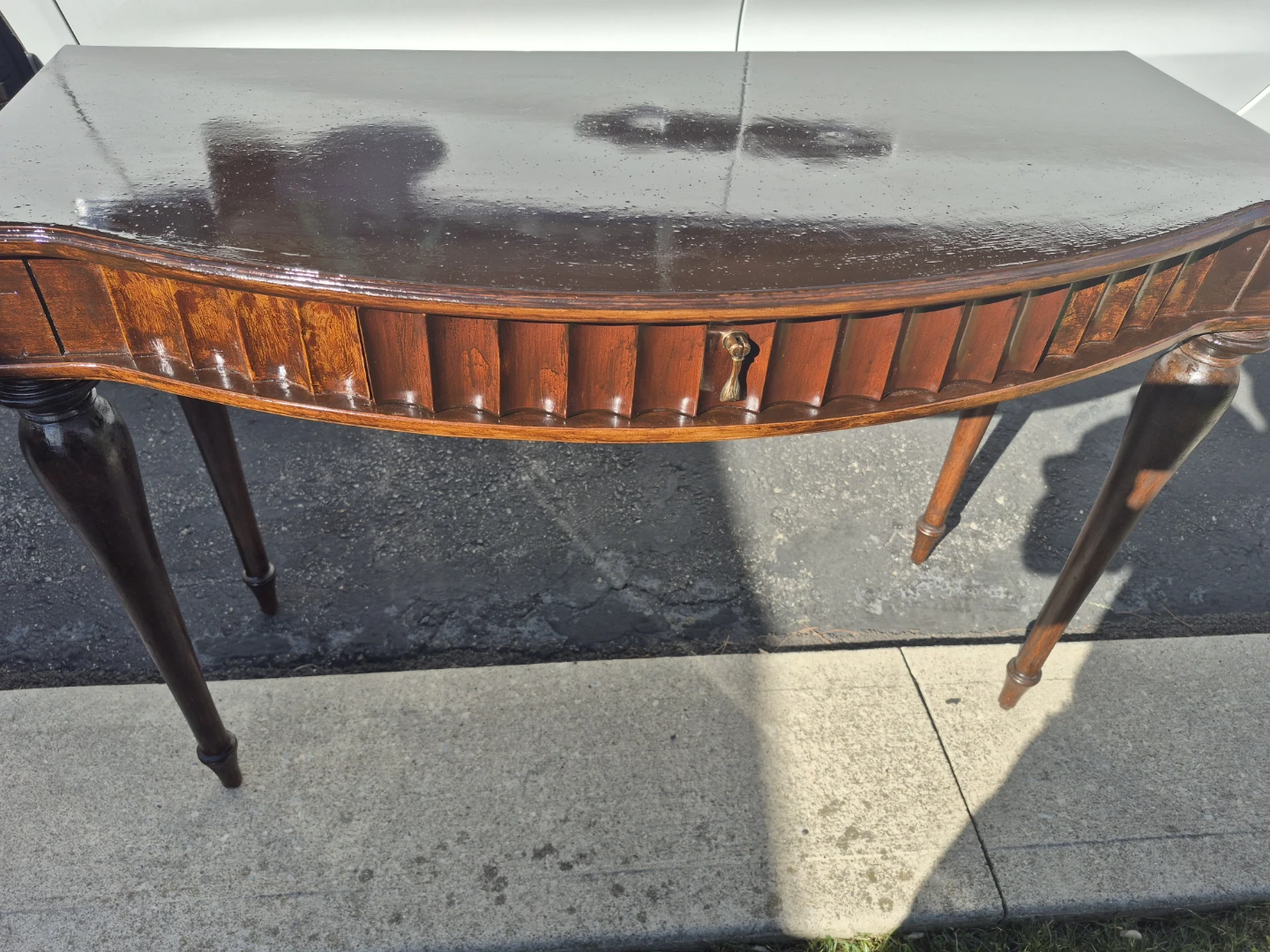 Vintage Wooden Side Table with Drawer
