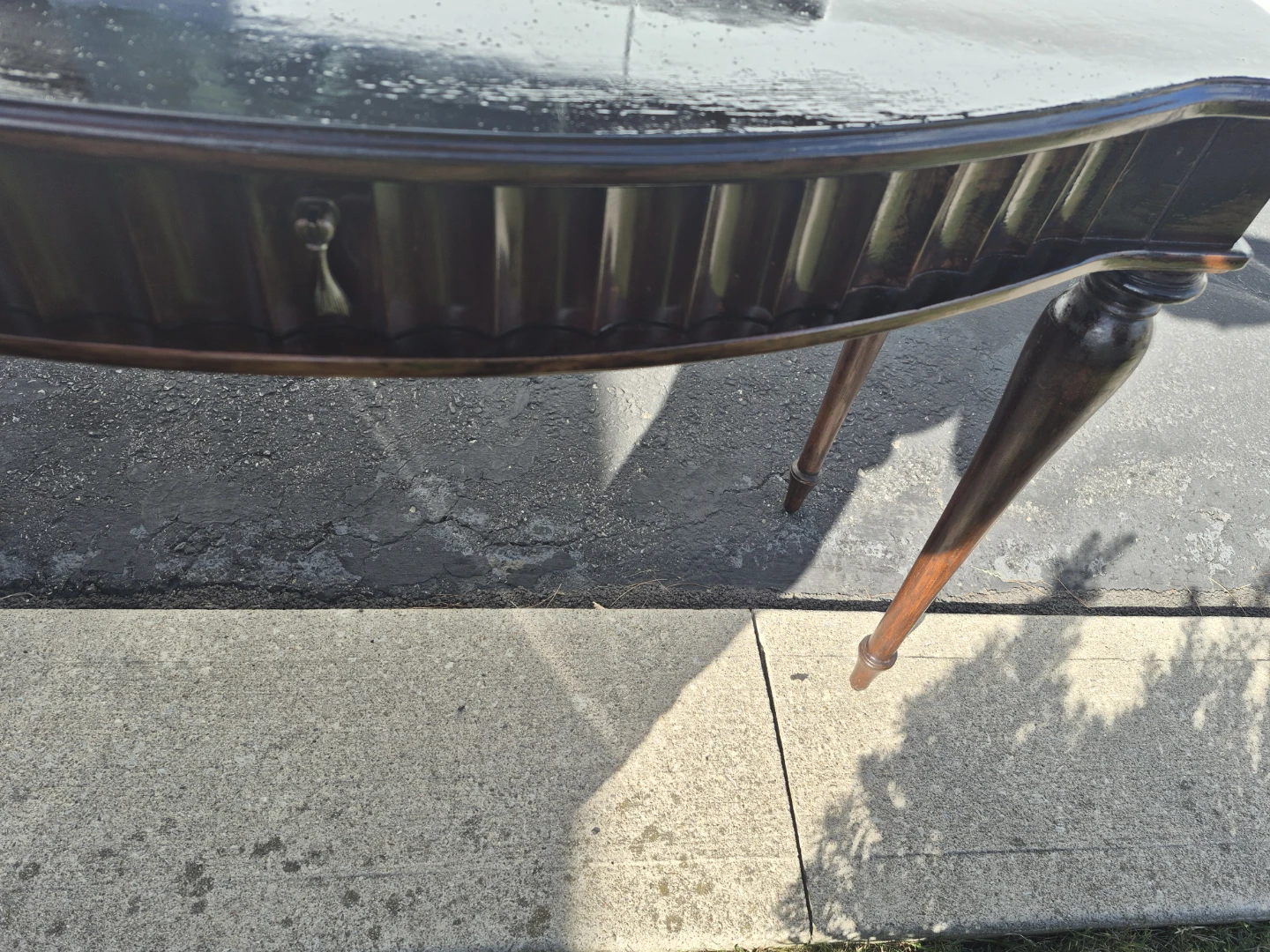 Vintage Wooden Side Table with Drawer - photo 2