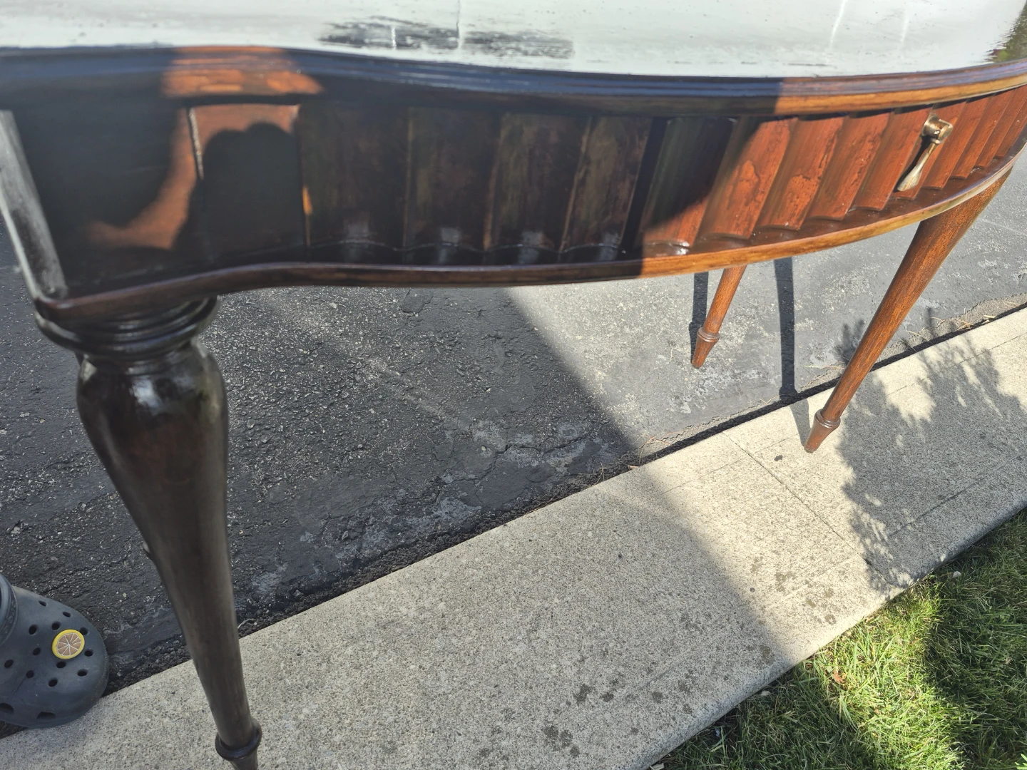 Vintage Wooden Side Table with Drawer - photo 3