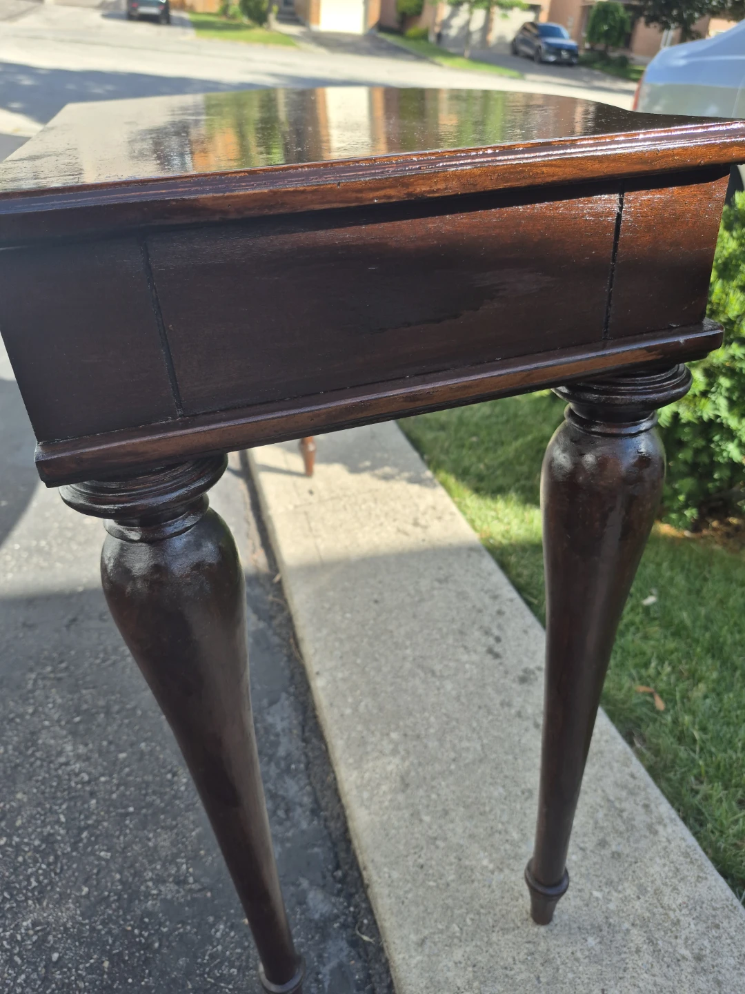 Vintage Wooden Side Table with Drawer - photo 4