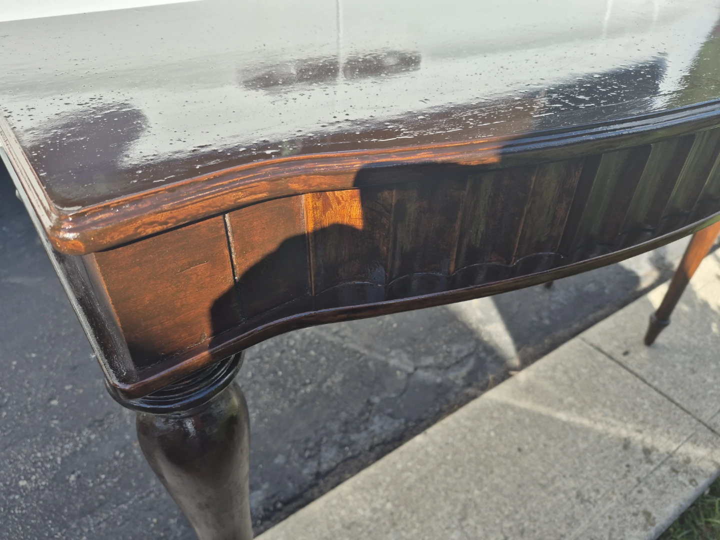 Vintage Wooden Side Table with Drawer - photo 5