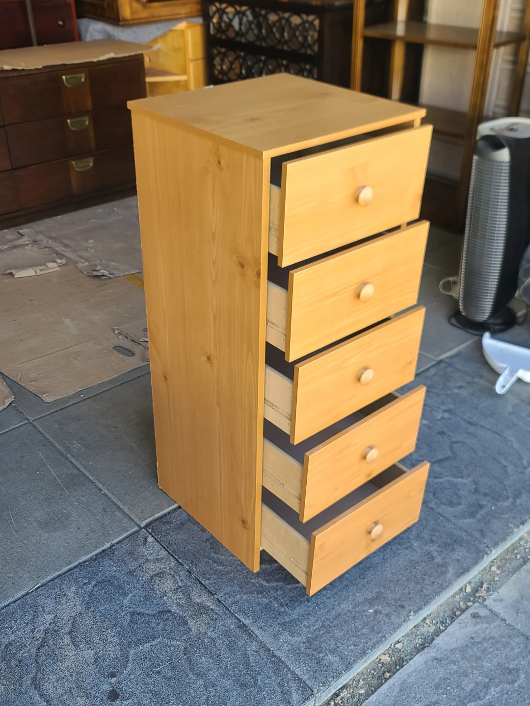 Wooden 5-Drawer Tall Dresser - photo 2