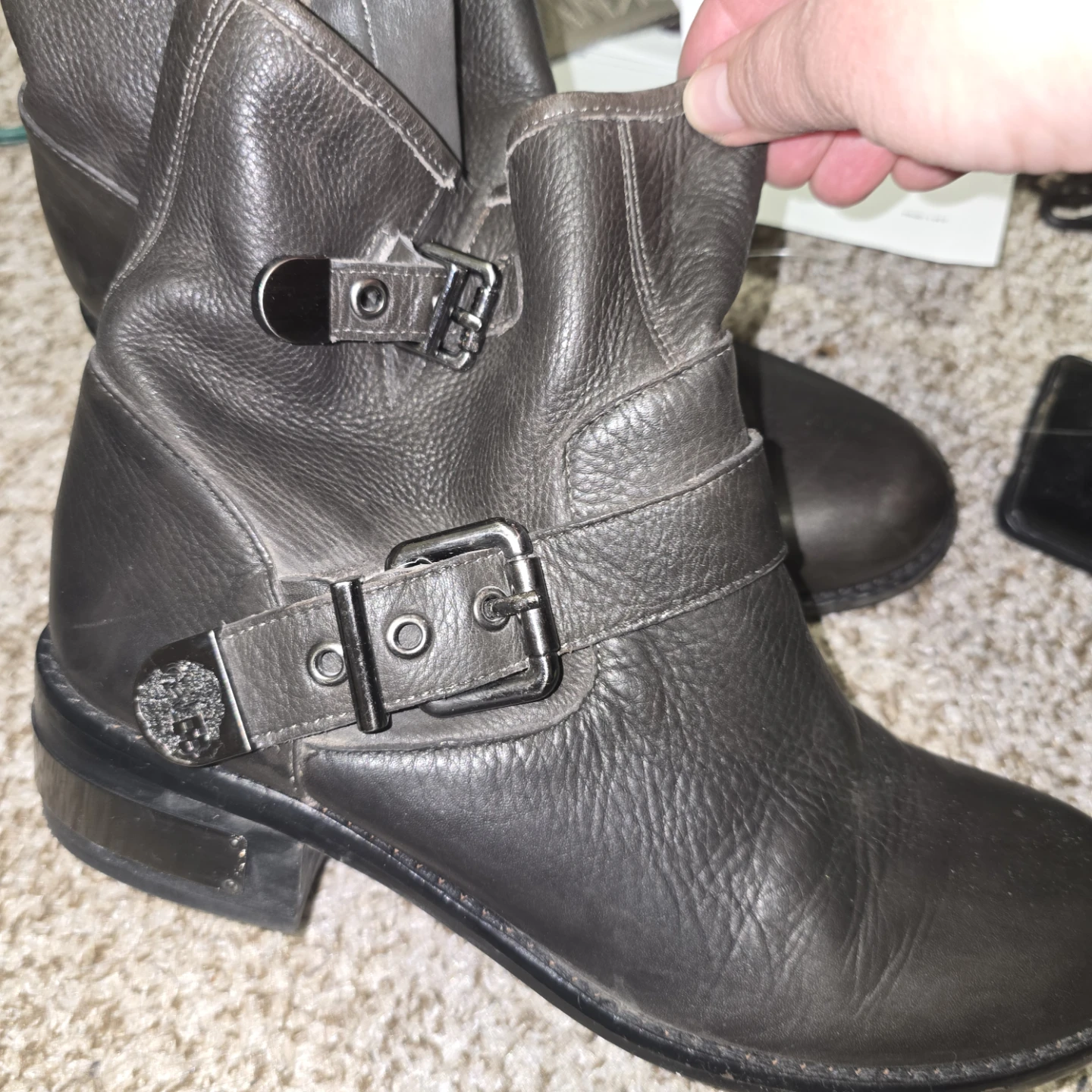 Vince Camuto Leather Buckle Boots