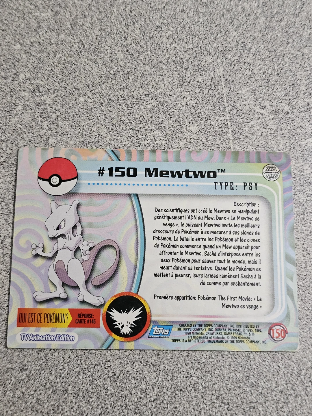 Pokemon #150 Mewtwo Trading Card - photo 2