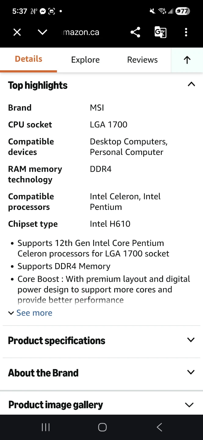 MSI PRO B660M-A DDR4 Motherboard - photo 2