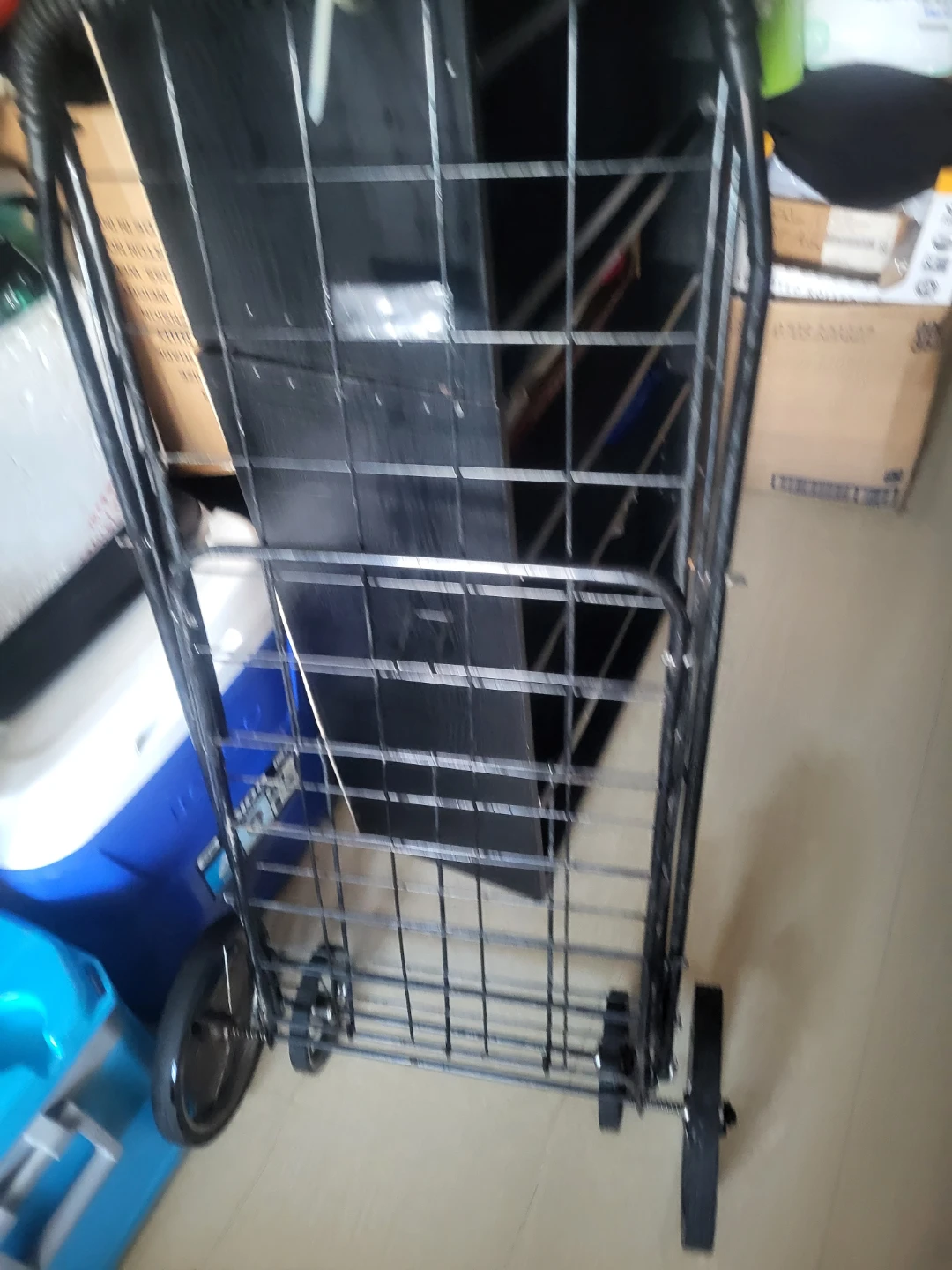 Black Metal Rolling Shopping Cart