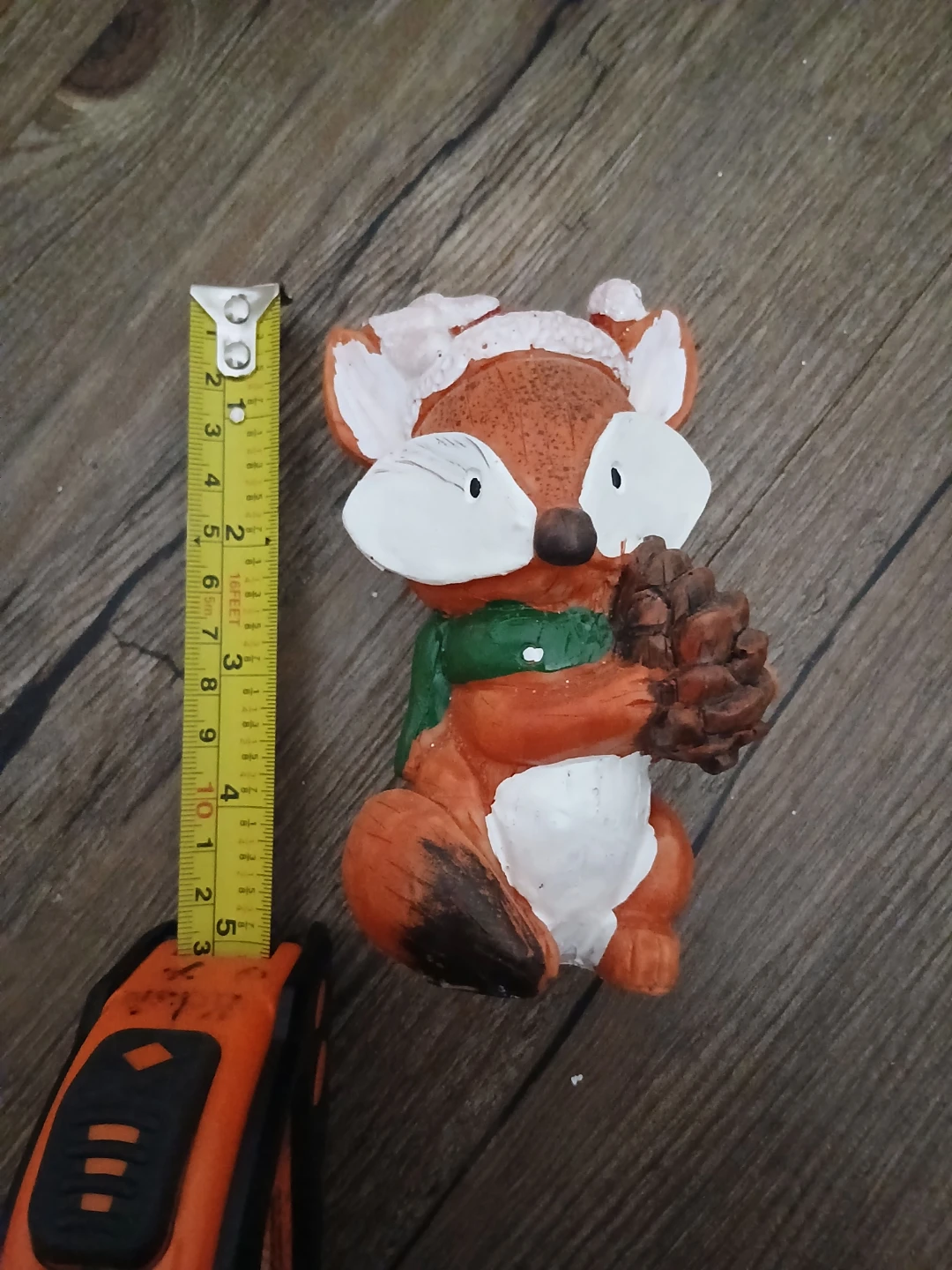 Fox Figurine with Pinecone