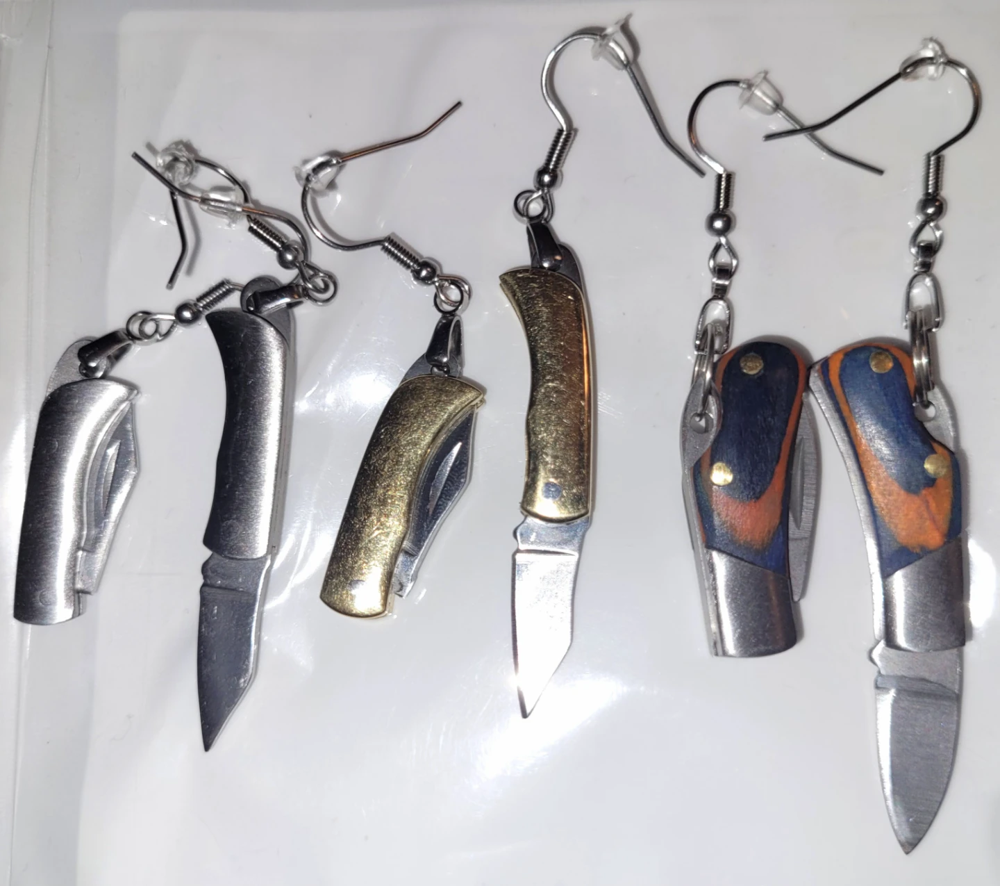 Miniature Folding Knife Earrings - 3 Different Colors Available