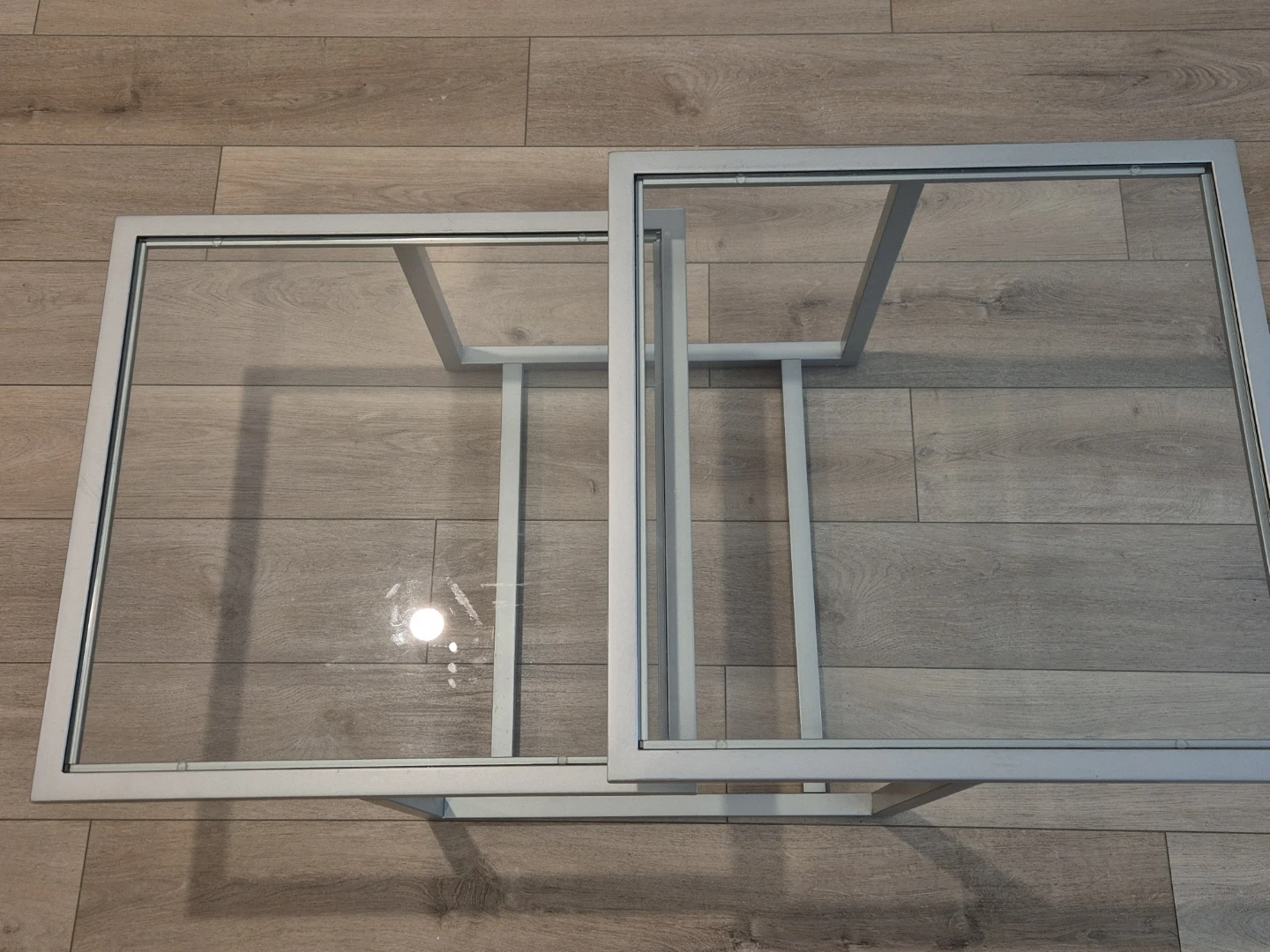 Modern Glass and Metal Nesting Coffee Table - photo 3