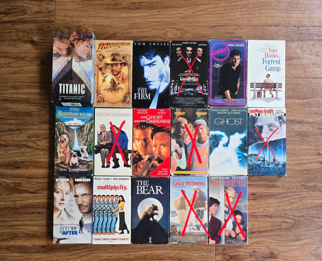 3$ each: VHS movie collection