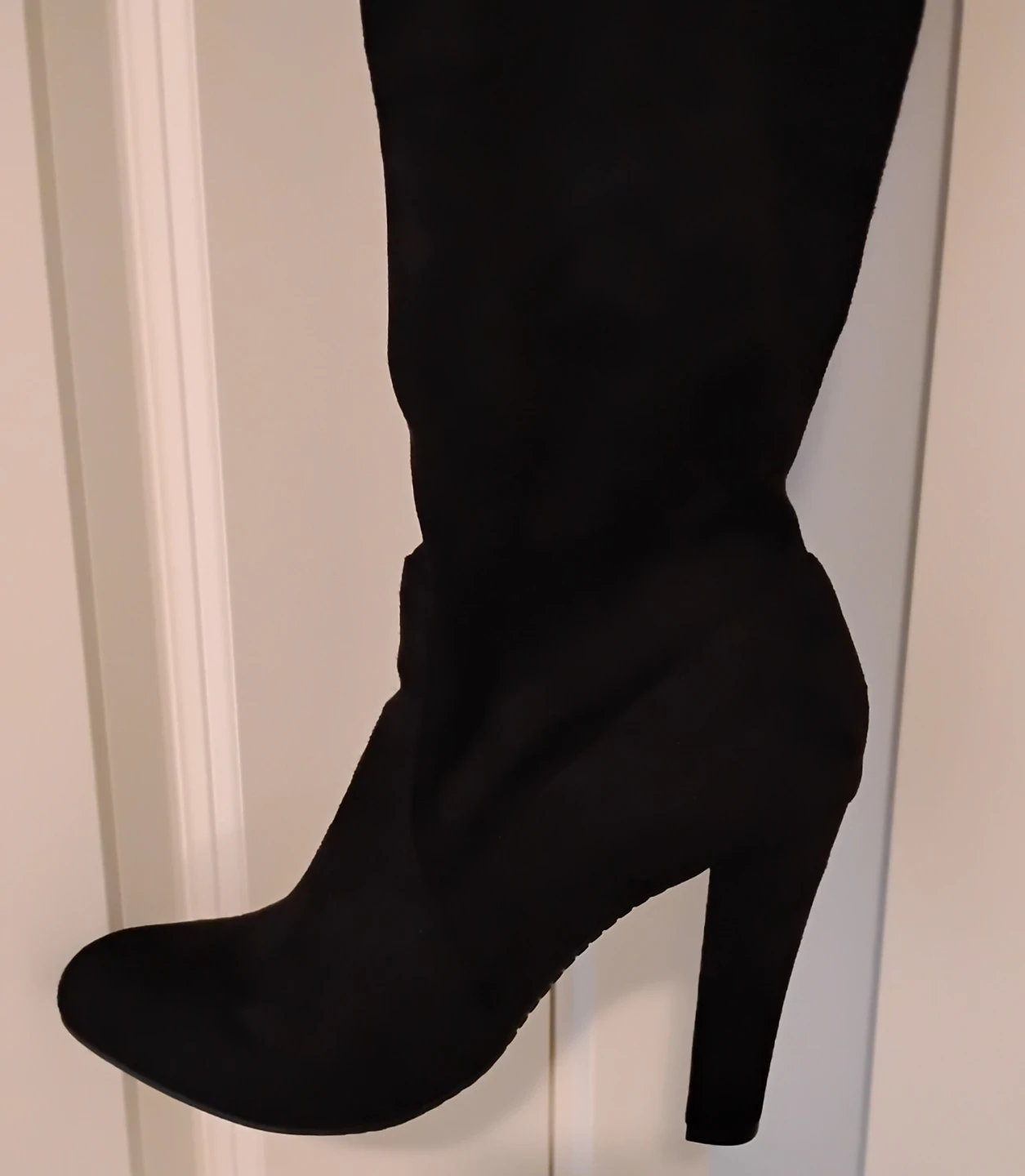 ⚽ Black Genuine Suede Tall Dress Boots - photo 3