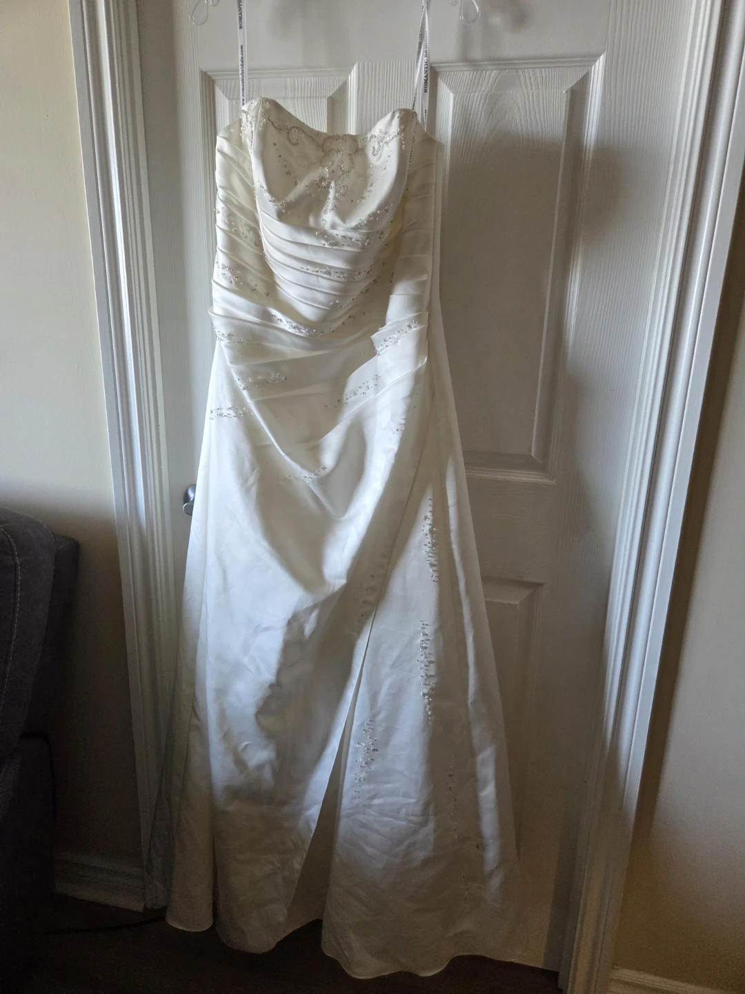 Romantic Bridal Strapless Wedding Dress Ivory Size 18