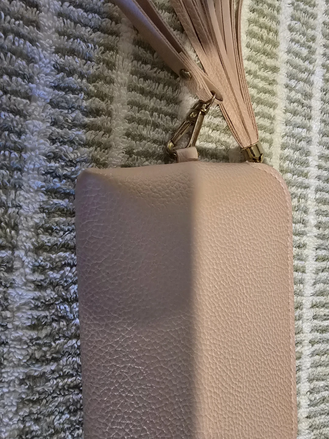 Pale Pink Wristlet Pouch with Tassels - photo 2