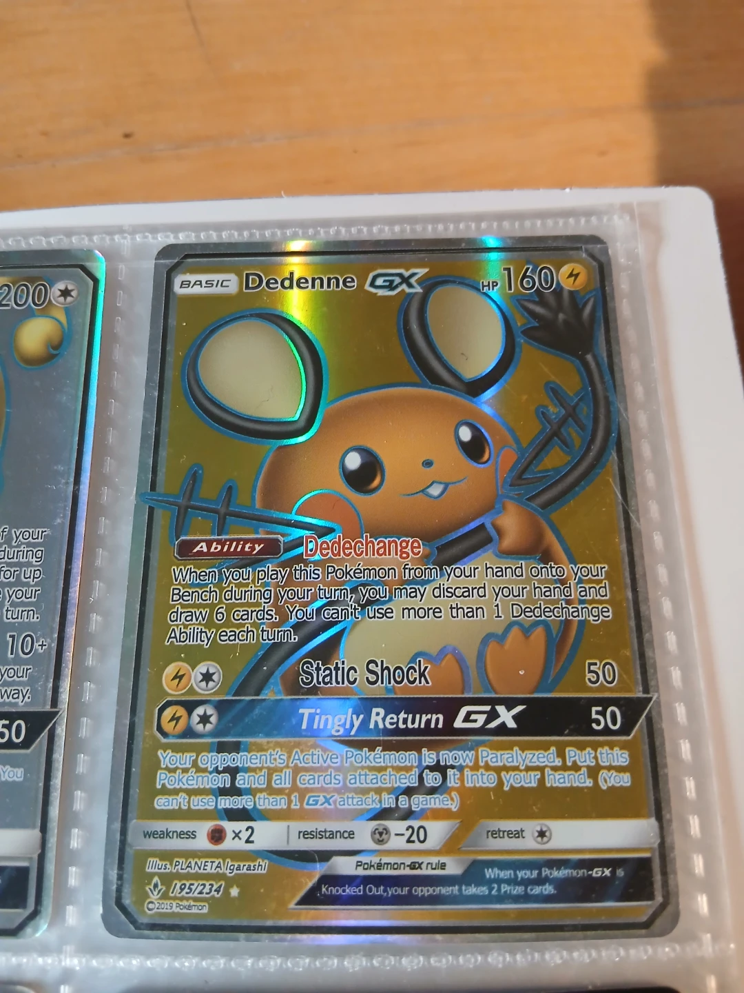 Pokemon Dedenne GX Card 195/234