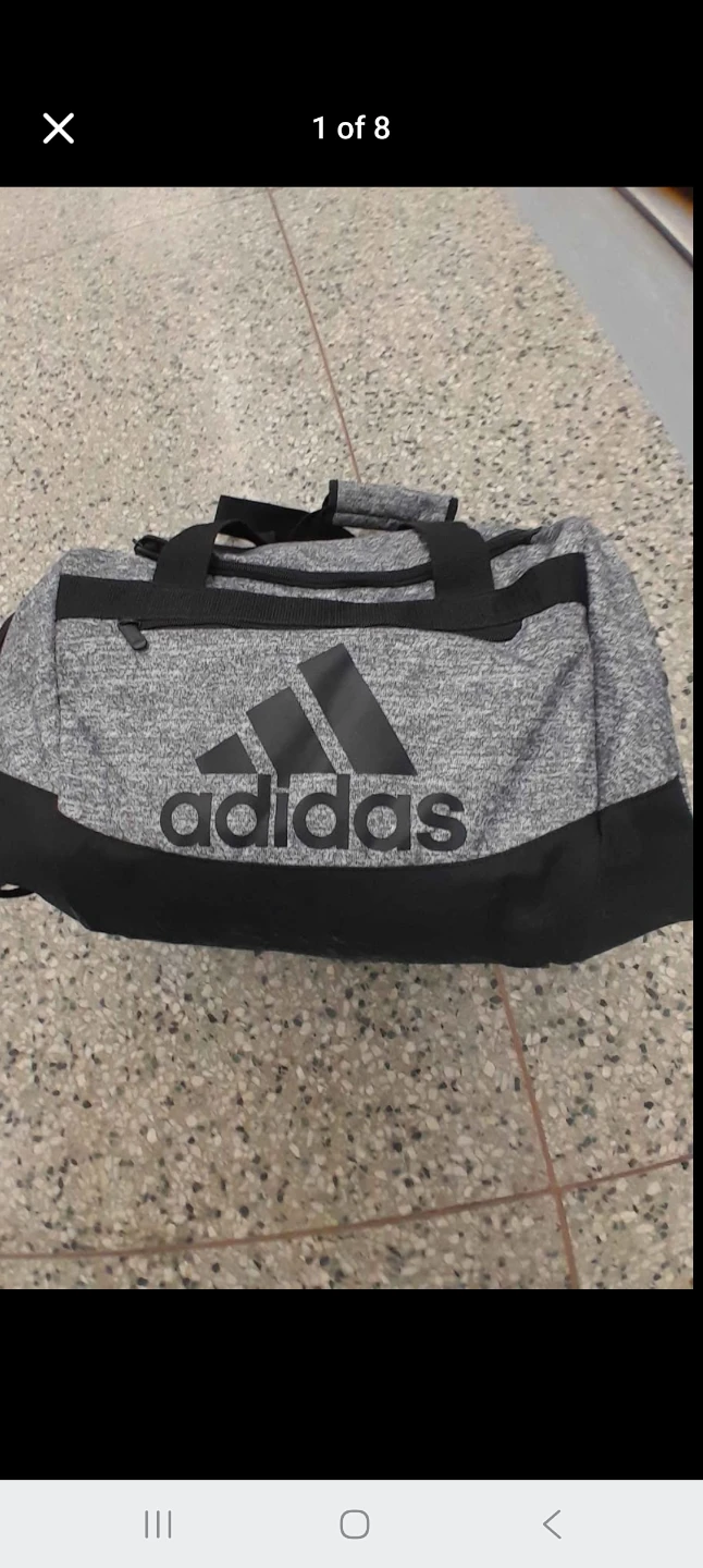 Adidas Grey Duffel Bag Portable Size