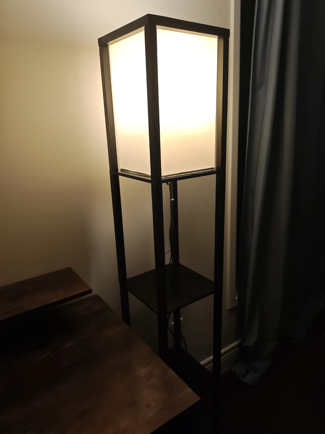 Black Floor Lamp with Shelves - photo 2