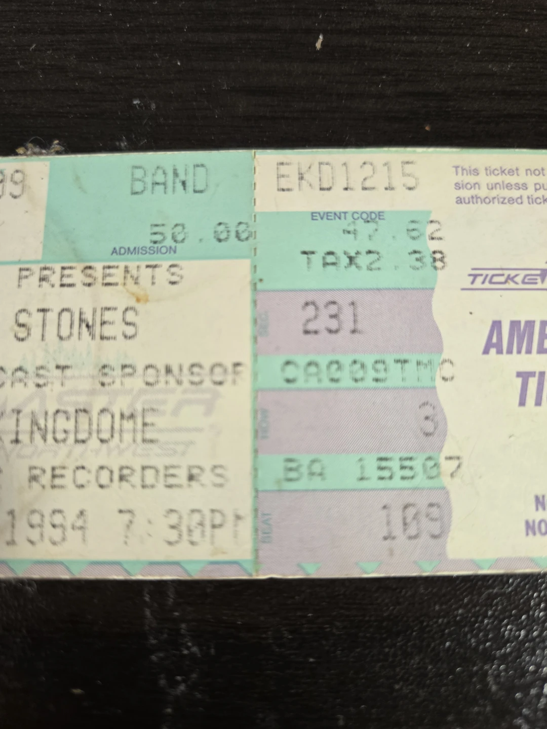 2 Rolling Stones Concert Ticket - December 15, 1994 - photo 2
