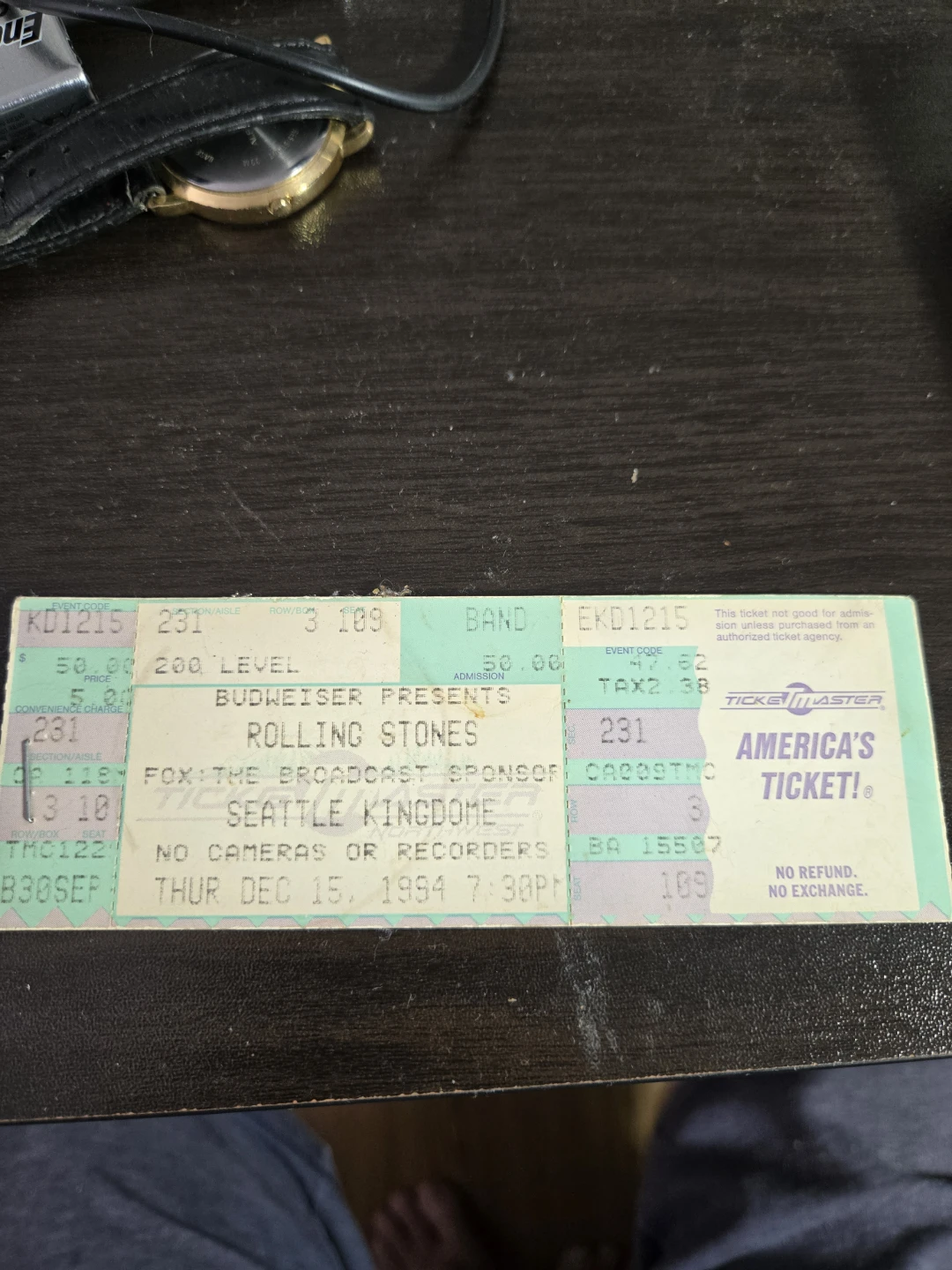 2 Rolling Stones Concert Ticket - December 15, 1994 - photo 4