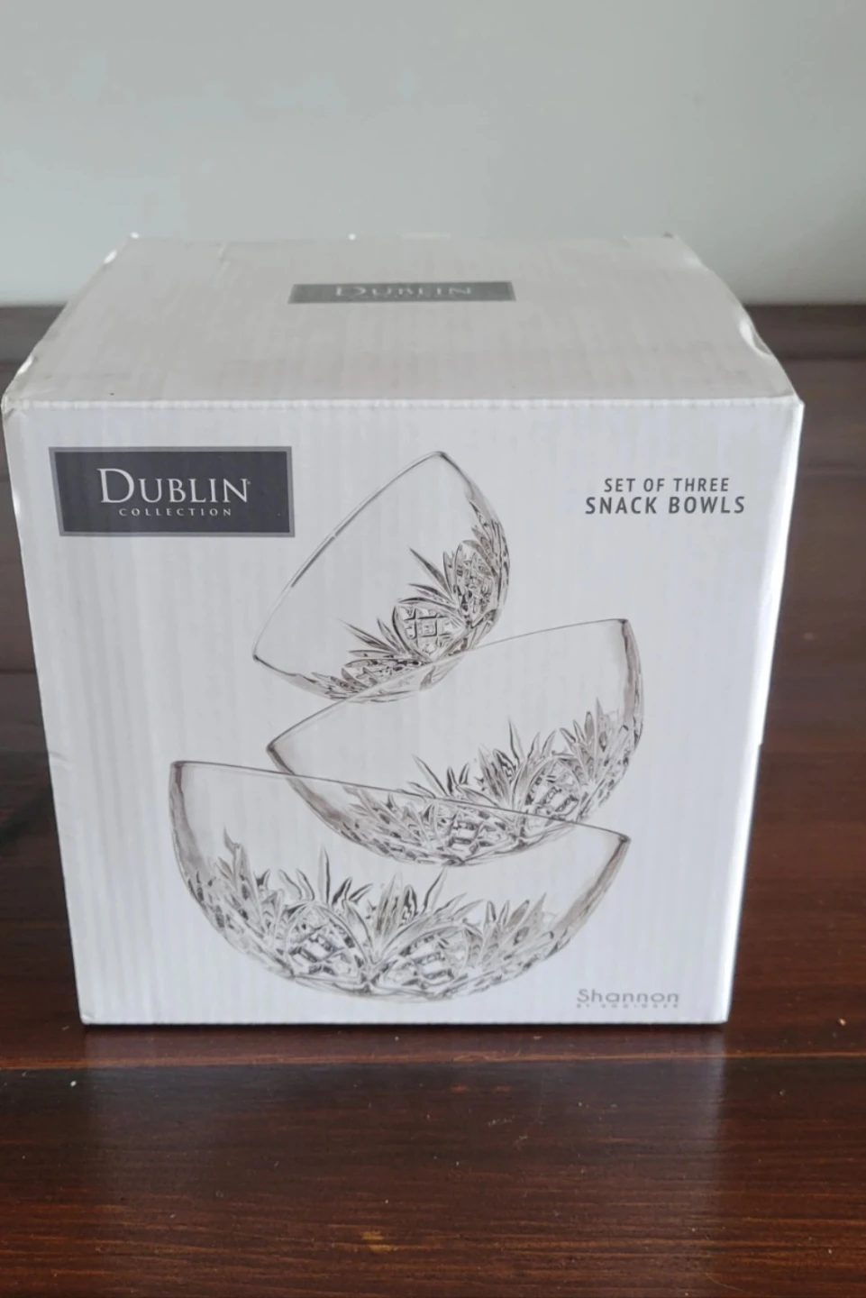 BNIB Dublin Collection Crystal Snack Bowls Set of 3