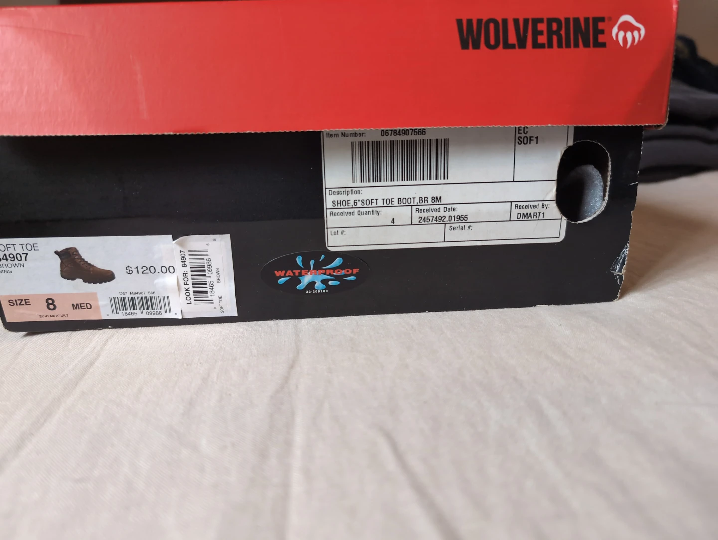 Wolverine Waterproof Soft Toe Work Boots - Size 8 - photo 2