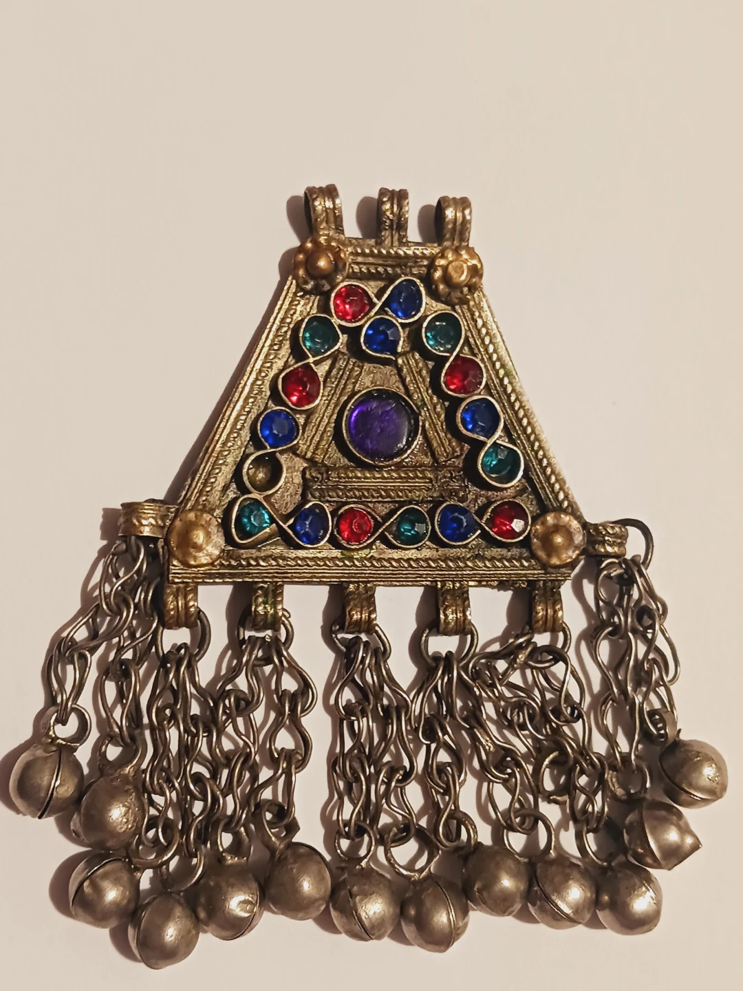 Afghan Ethnic Tribal Kuchi Lapis Lazuli Stone Pendant - photo 2