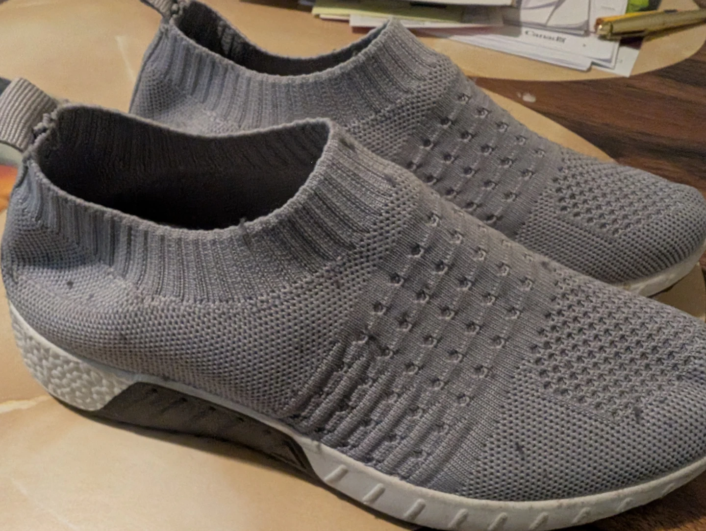 Vangelo Donna Grey Knit Slip-On Sneakers - photo 2