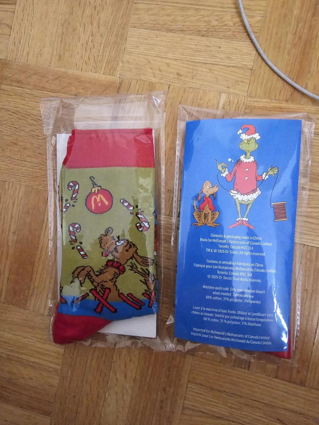 McDonald's Dr. Seuss The Grinch Christmas Socks- one size