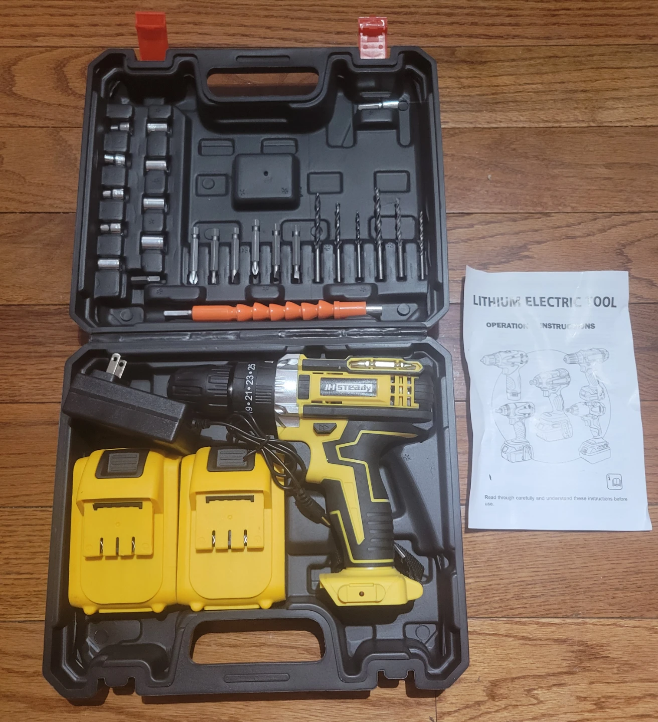 NEW Cordless Hammer Drill Set with 2 Batteries 2.0Ah