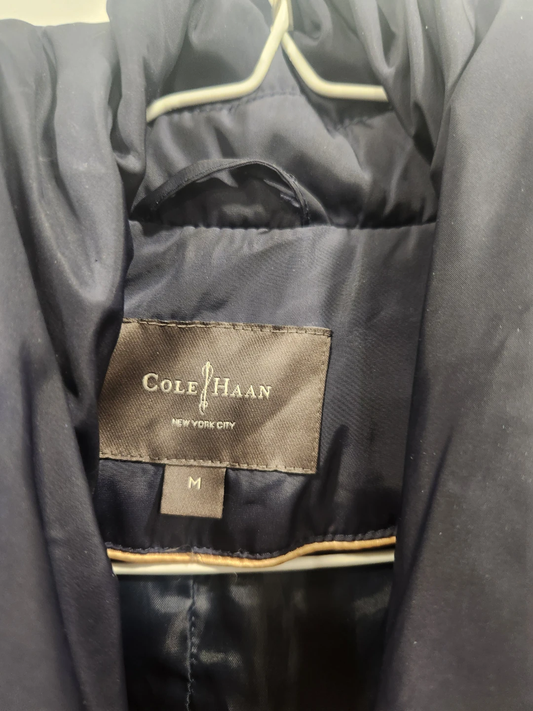 Cole Haan Navy Puffer Coat with Belt - Size M ⚽ - photo 2