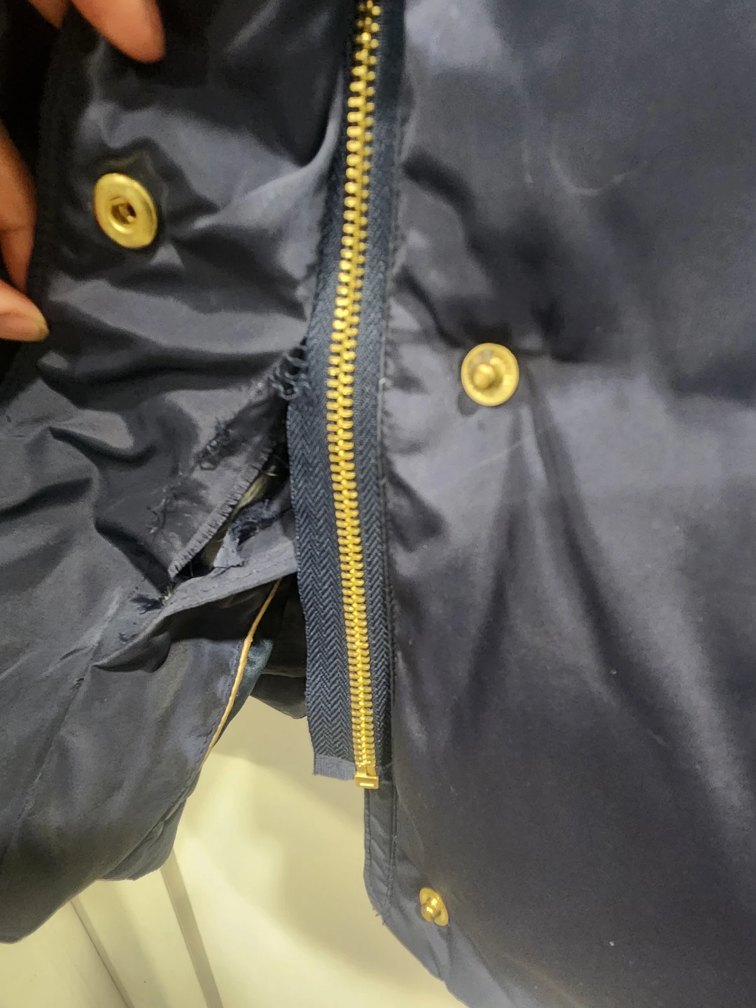 Cole Haan Navy Puffer Coat with Belt - Size M ⚽ - photo 4