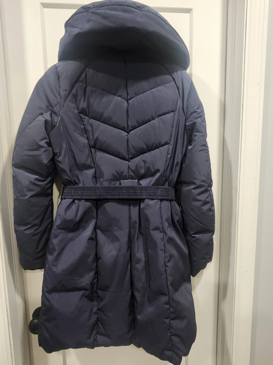 Cole Haan Navy Puffer Coat with Belt - Size M ⚽ - photo 5