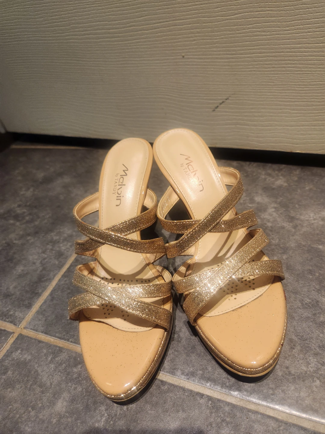 Gold Glitter Strappy Heeled Sandals - photo 3