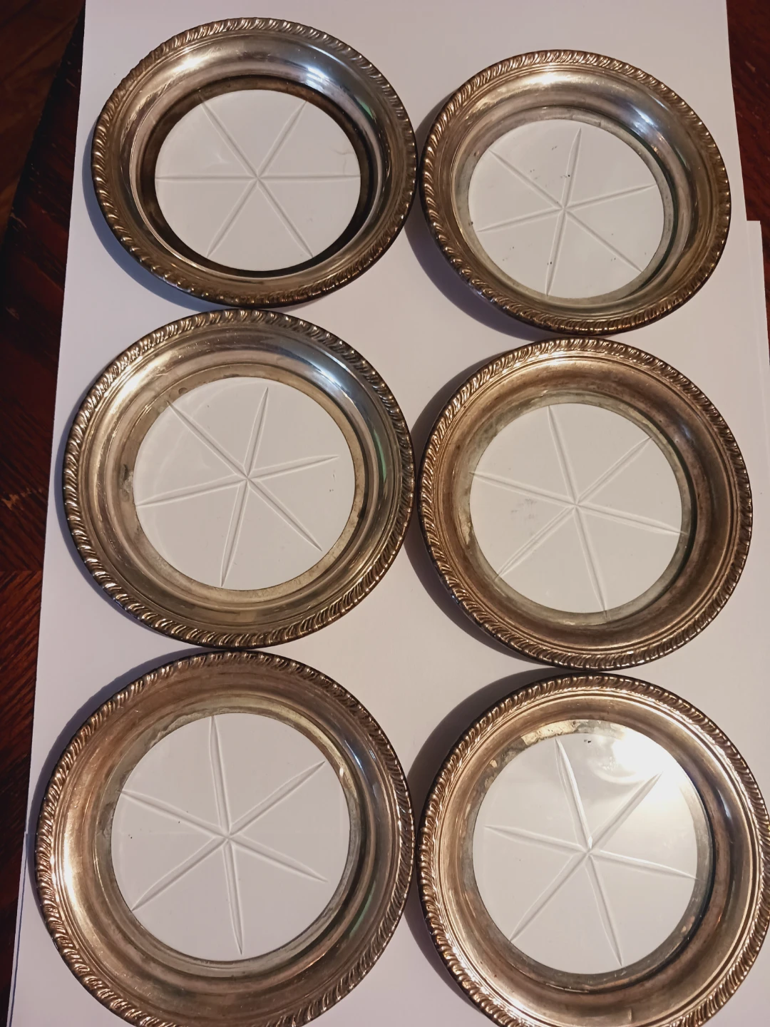 Set of 6 Sterling Silver 925 Coasters - photo 2