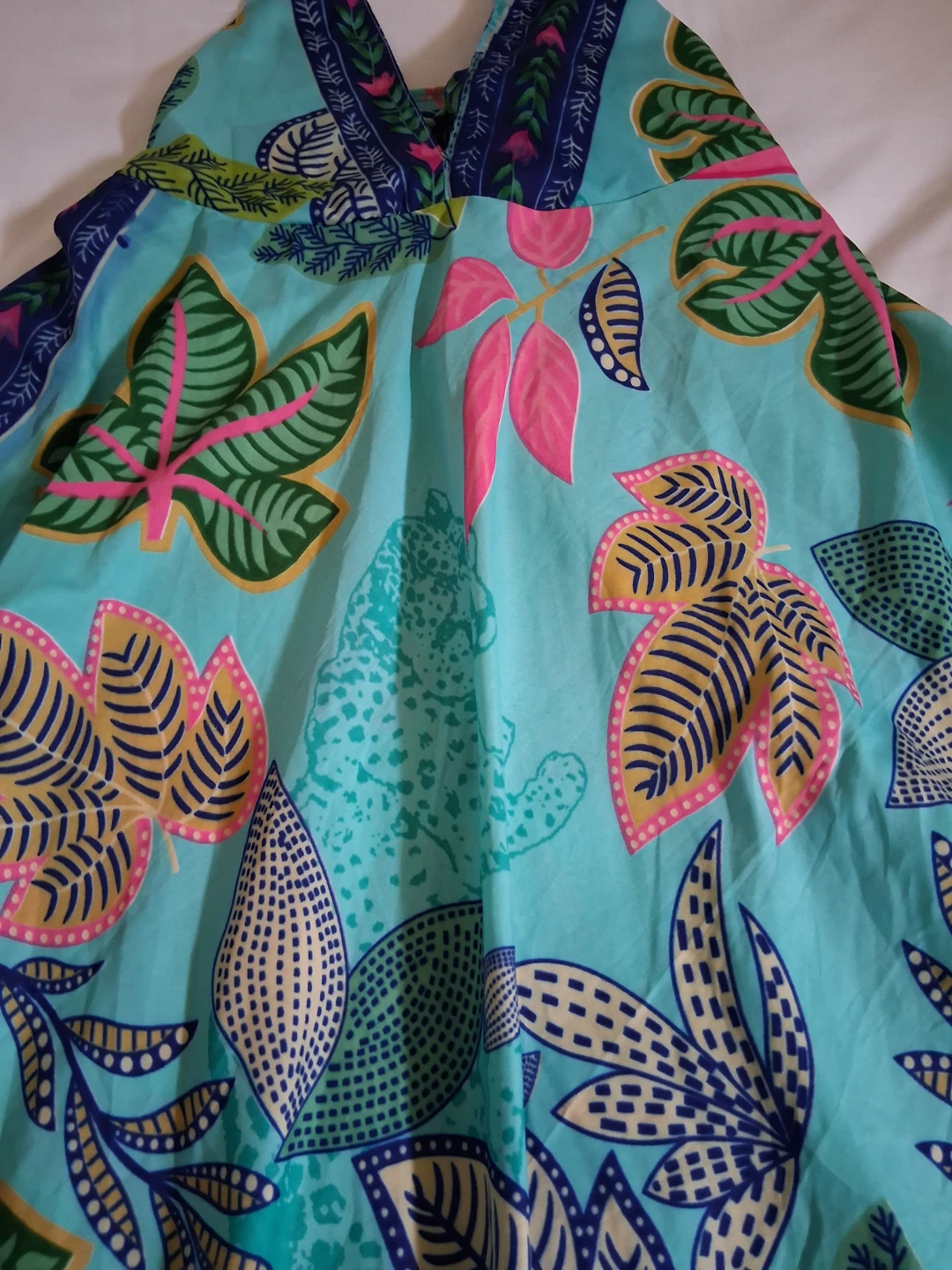 GORGEOUS BOHO MAXI TURQUOISE HALTER DRESS - photo 3