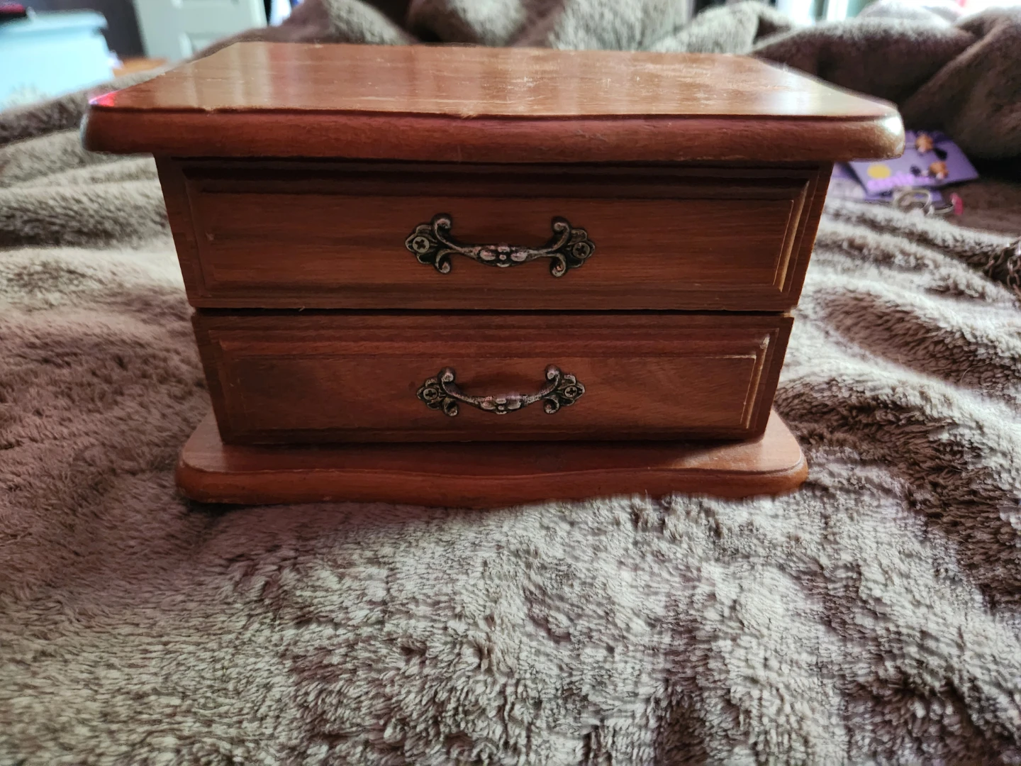 Wooden Jewelry Box with Mirror