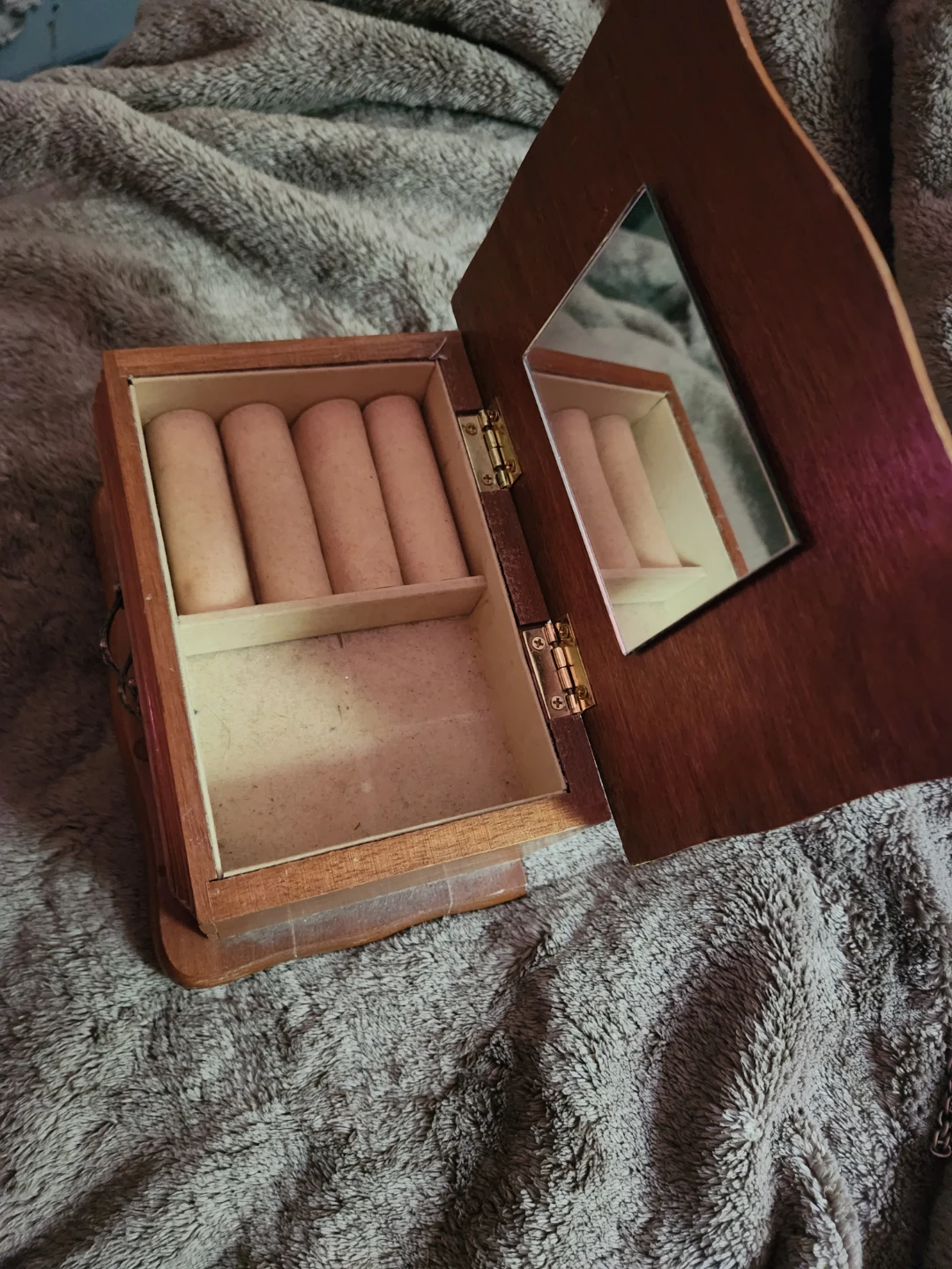 Wooden Jewelry Box with Mirror - photo 2