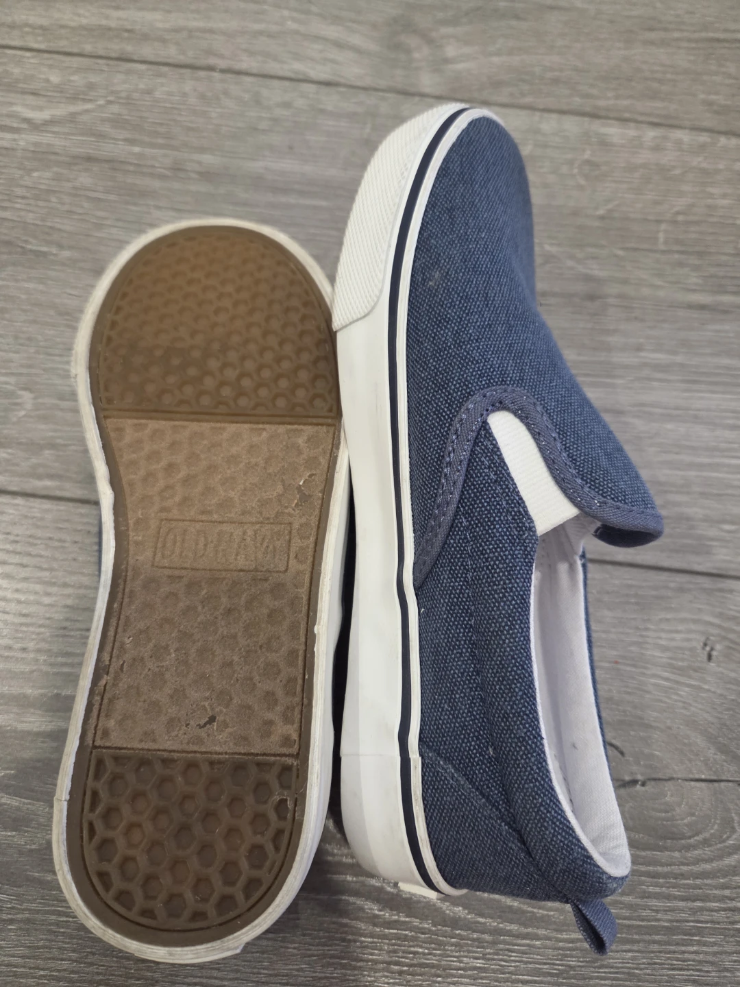 Old Navy Blue Chambray Slip-On Shoes - Size 2 Toddler - photo 2