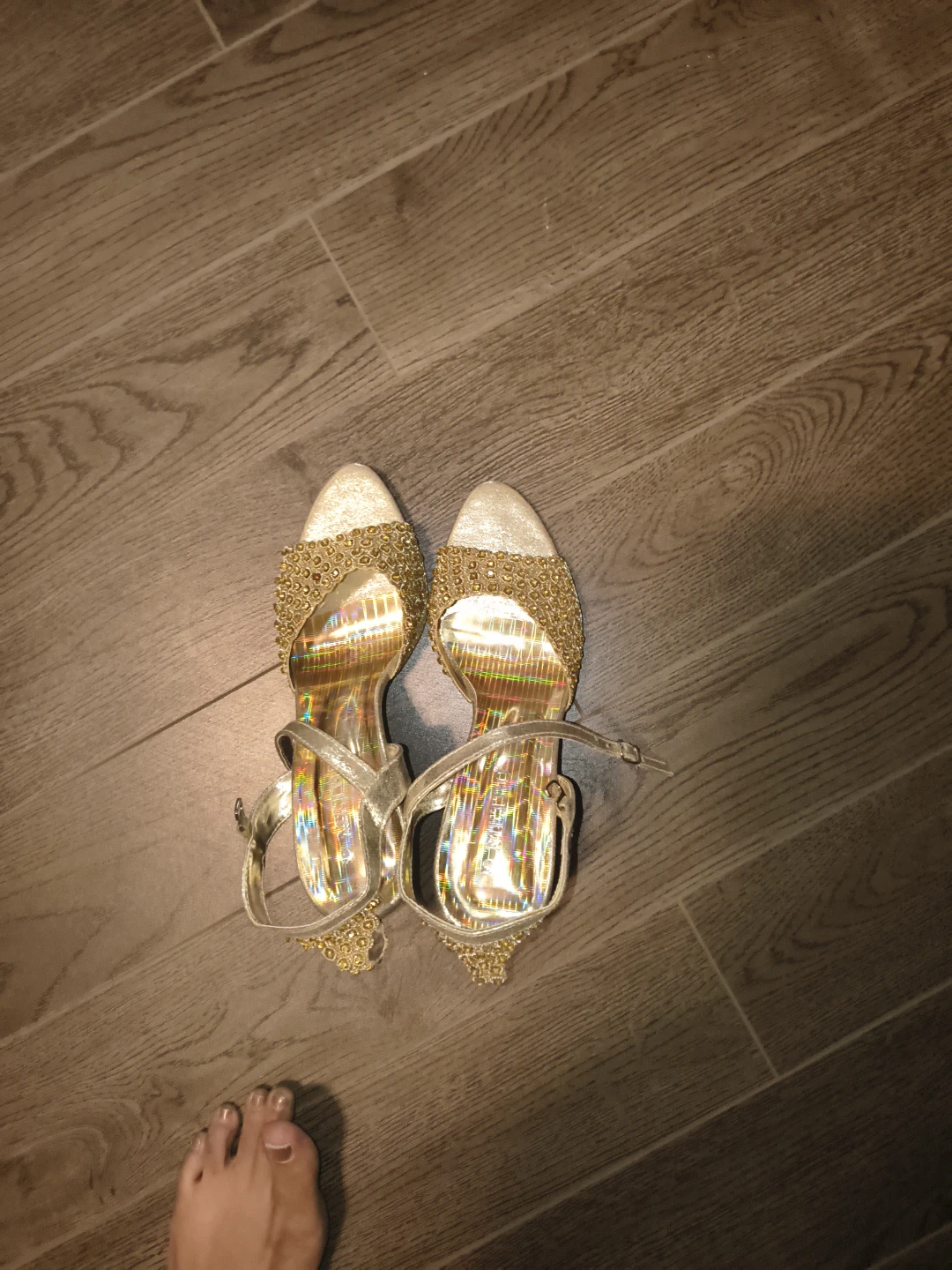 Gold Embellished Stiletto Heels