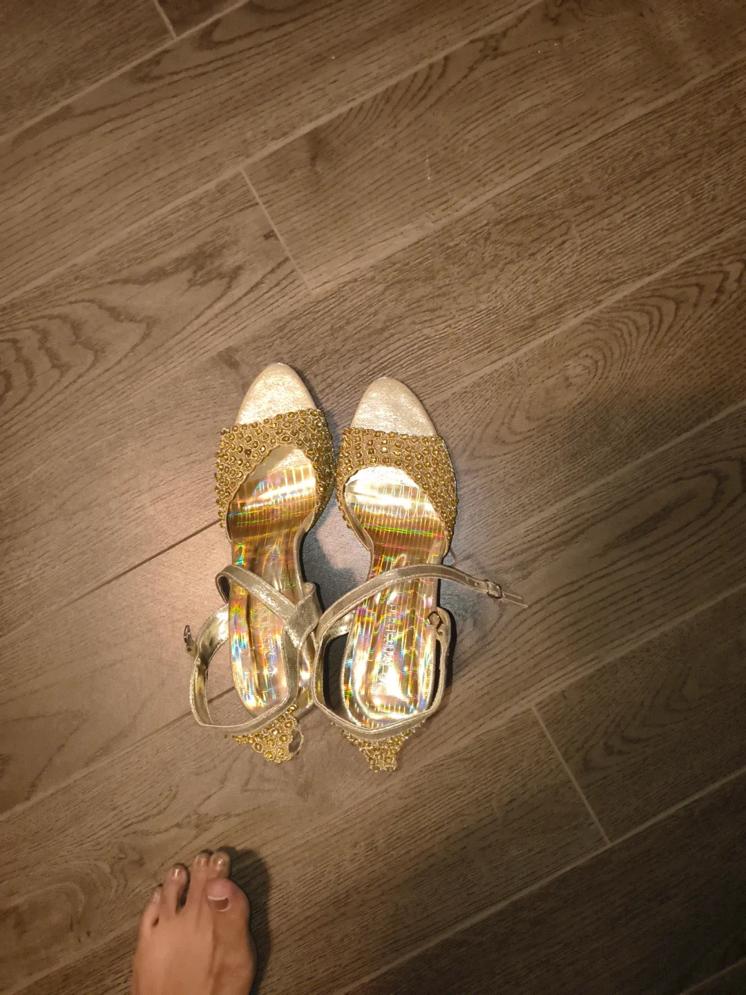 Gold Embellished Stiletto Heels