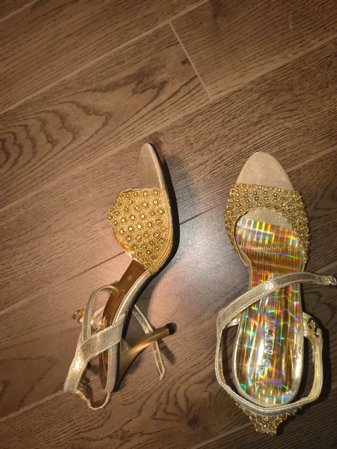 Gold Embellished Stiletto Heels - photo 3