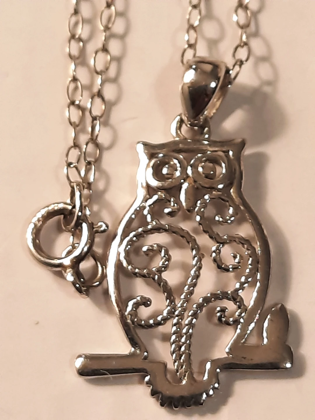 Silver 925 Owl Pendant Necklace