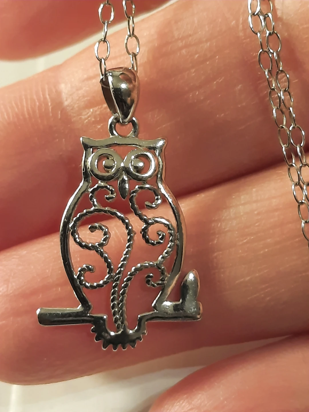 Silver 925 Owl Pendant Necklace - photo 5