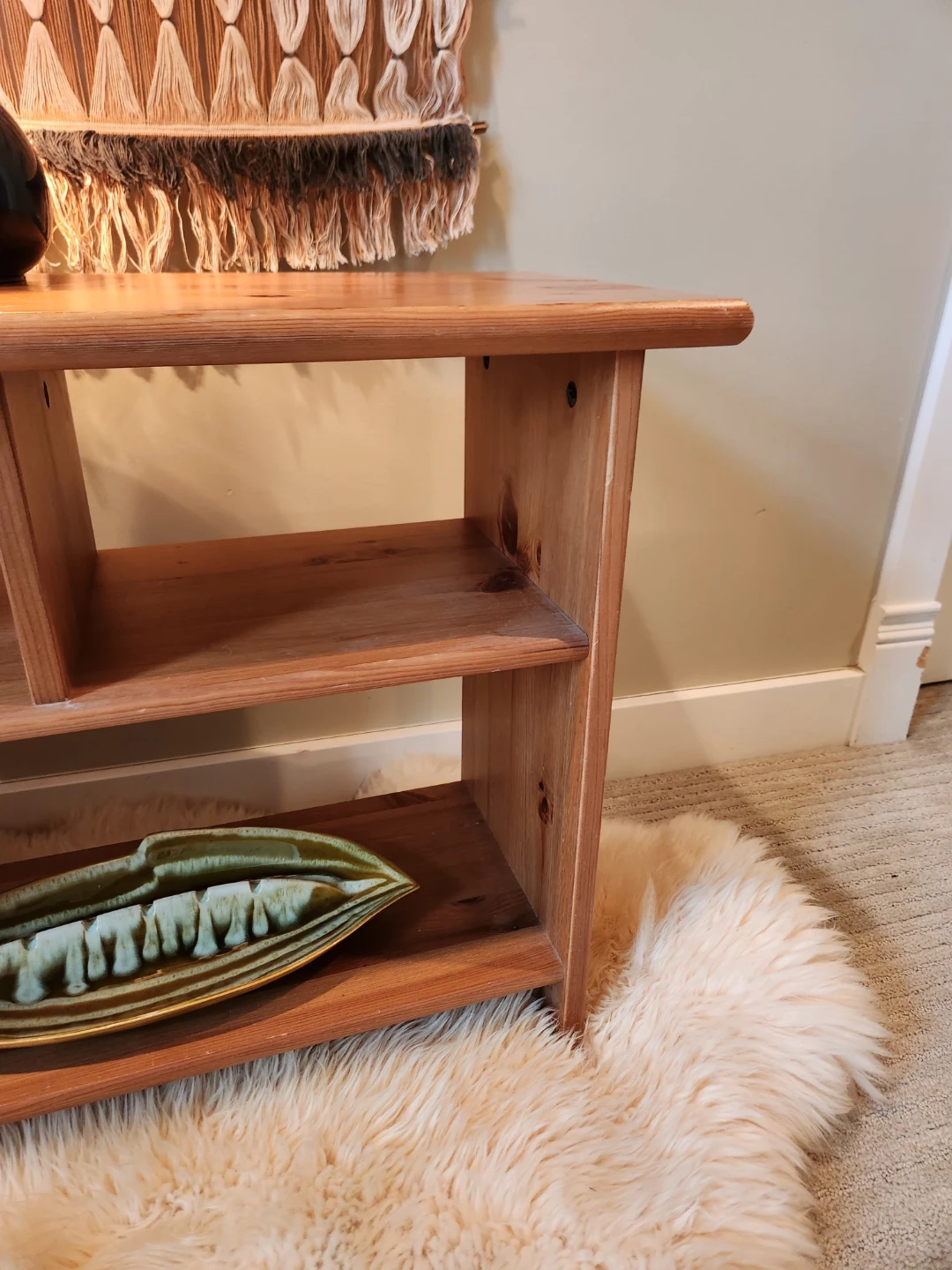 Wood media console, books case or Side Table with Shelves - photo 5
