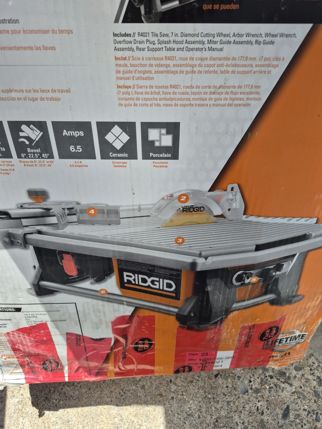 RIDGID 7 in. Table Top Wet Tile Saw